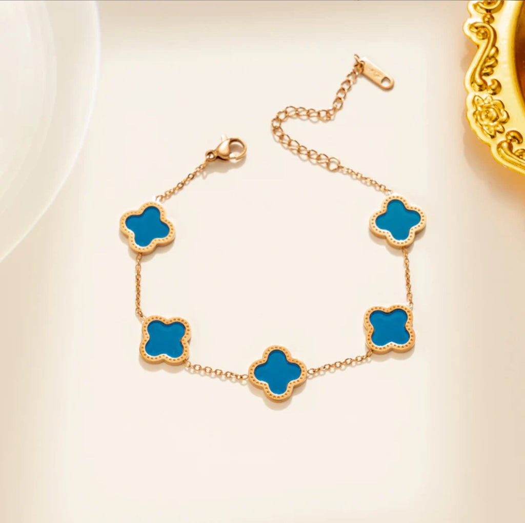 Stainless Steel one sided adjustable clover bracelet 🩷